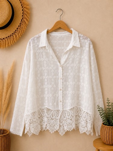 Boho bluse weiß stickerei - boho,