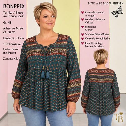 Buffalo schlupfbluse mit - schlupfbluse,