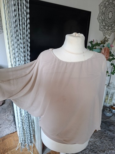 Flatterbluse ballonbluse beige - flatterbluse,