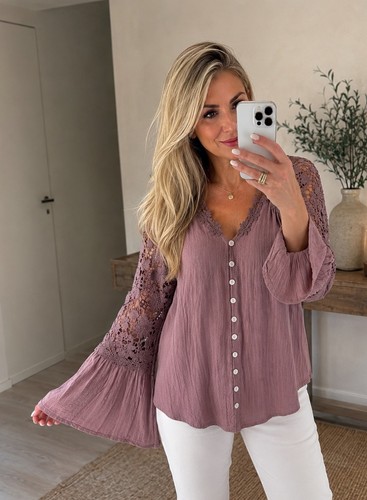 Bluse spitzenbluse tunika boho - spitzenbluse,