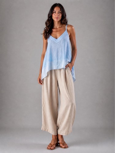 Leinentop boho hippie hellblau - boho,