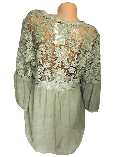 Italy damen tunika bluse khaki - italy,