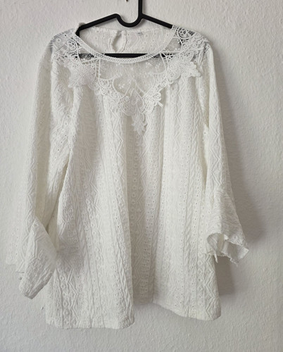 Weiße bluse spitze - bluse, |
