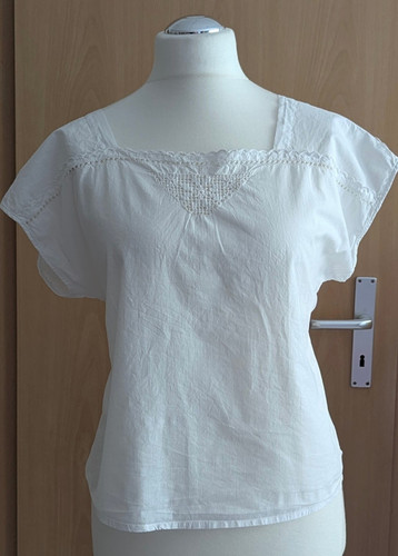 Boho bluse 80er jahre - 80er-jahre, weiß