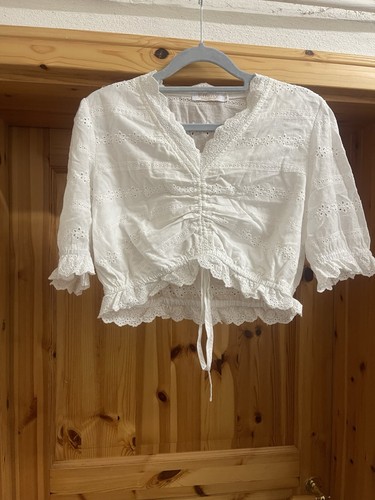 Süße bluse weiß schnüre - bluse,