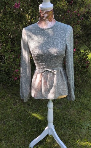 Salbeigrüne schößchen bluse - salbeigrüne, schößchen-bluse