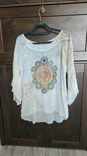 Boho viskose tunika - boho, longbluse