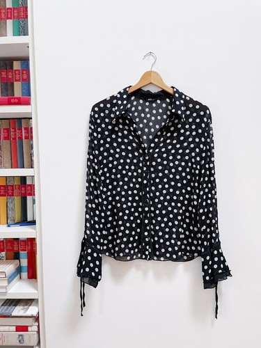 Vintage bluse mesh - mesh, polka