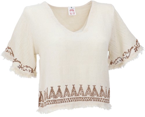 Weites top mit handgefertigtem - mit,