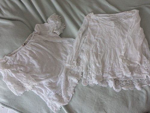 2er set damenblusen weiß - weiß, –