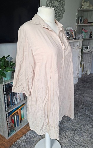 Long bluse viskose beige - long, gr.46