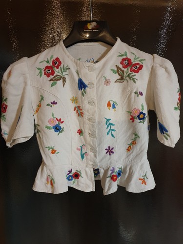 Vintage leinenbluse xxs - leinenbluse, gr: