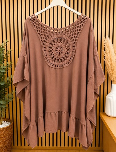 Boho tunika damen altrosa - damen,