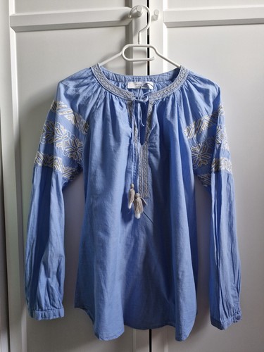 Hellblaue tunika bluse - bluse, aus