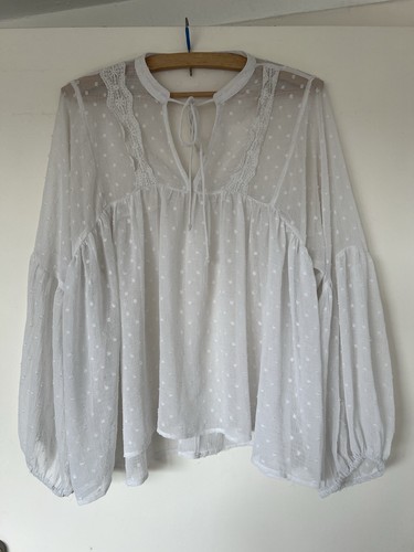 Weiße boho bluse m - boho,