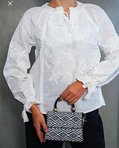 Esq damen boho bluse - bluse, weiß
