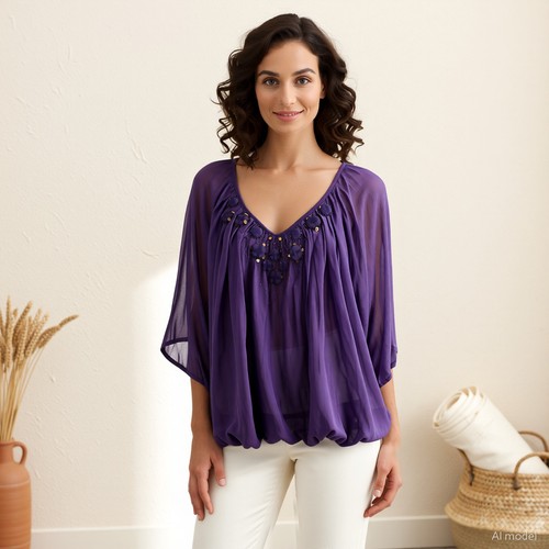 Boho peasant tunika bluse - tunika,