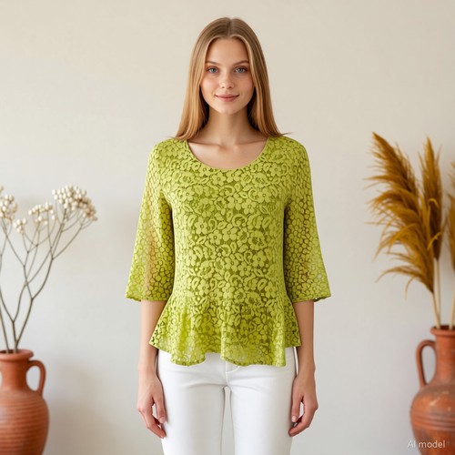 Boho romantik bluse gelb - bluse,