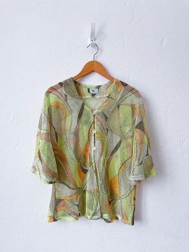 Vintage netzbluse l - vintage,