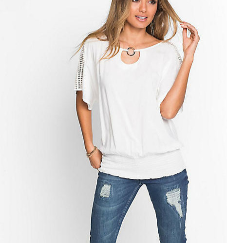 Bluse tunika mit spitze - tunika,