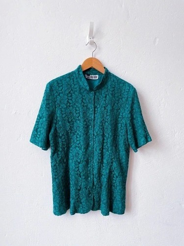 Vintage bluse grün y2k - l,