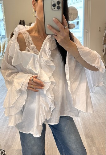 Italy damen bluse - damen, volants