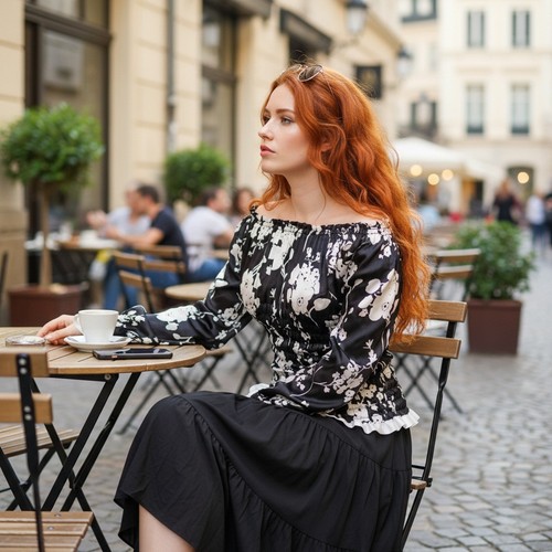 Vintage carmen bluse - vintage,