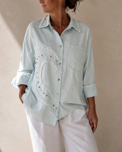 Oversize bluse damen jeansmix - damen,