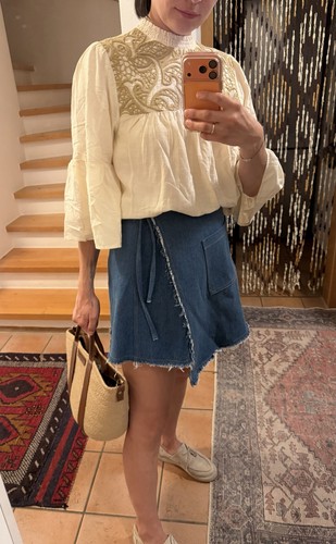 Boho bluse mit - mit, stickerei
