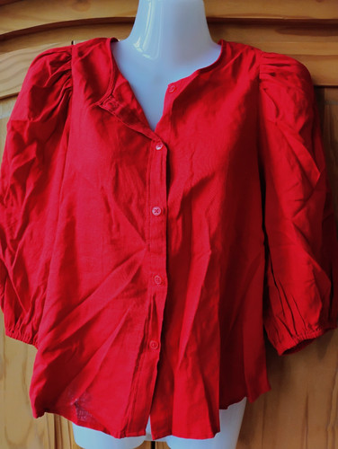 Tolle leinen bluse rot wie - leinen-,